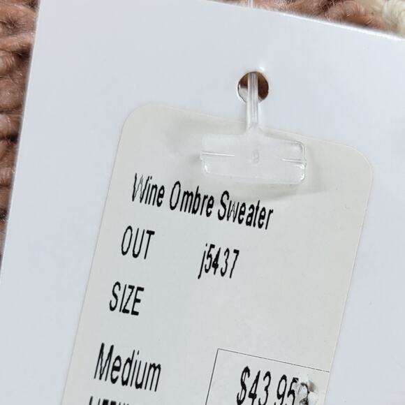 Entro Vilma Ombre Longline Open Cardigan Sweater Medium NWT Wine Blush Knit - Picture 10 of 16